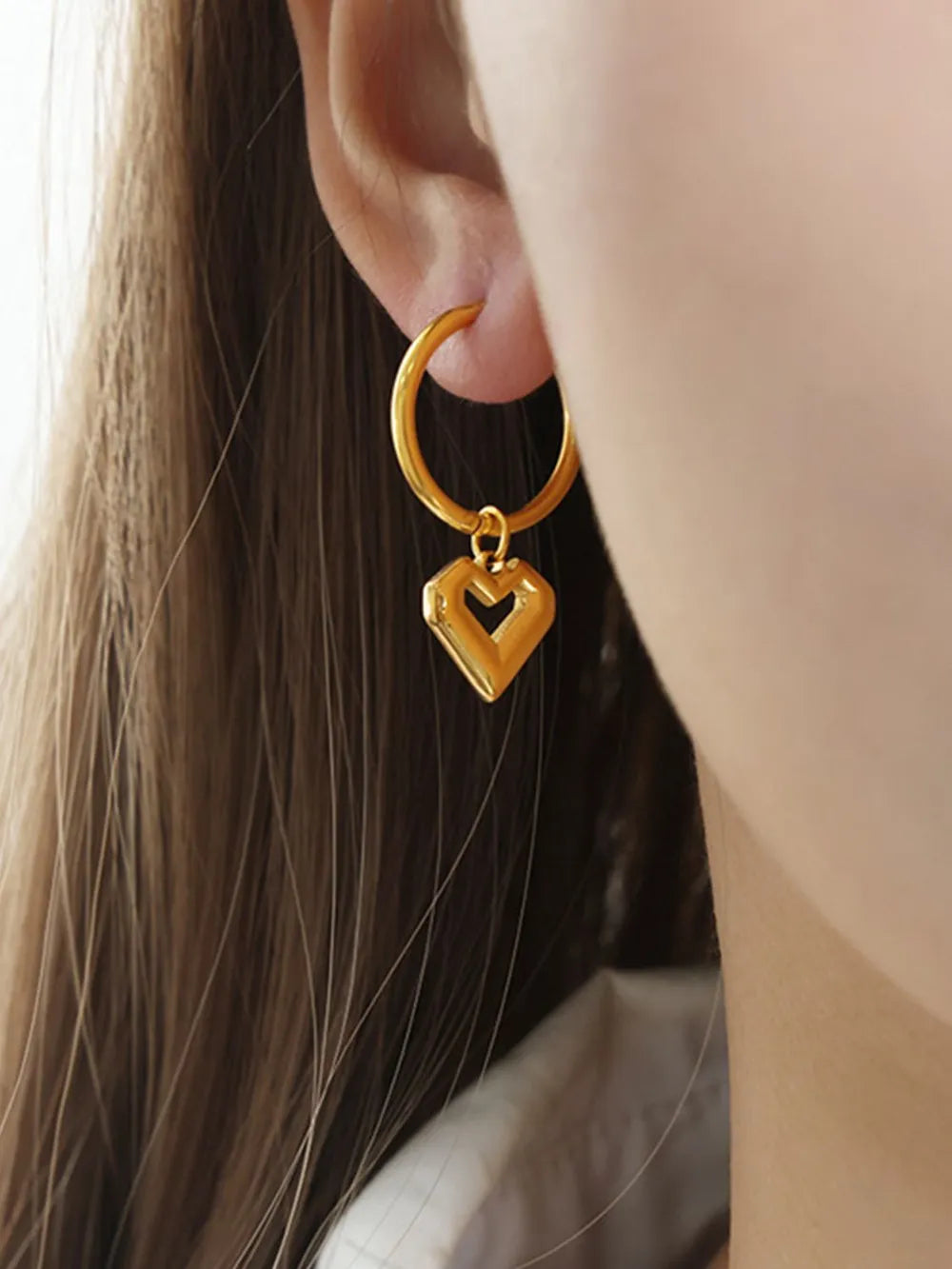 Heart Shape Lapis Lazuli Dangle Earrings